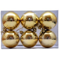 Χριστουγεννιάτικες Μπάλες Χρυσές - Σετ 6 τεμ. (8cm)